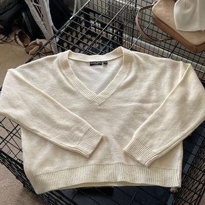 Cream V neck sweater